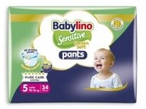 BABYLINO PANTS Νο5 (10-16KG) 34ΤΕΜ SENSITIVE